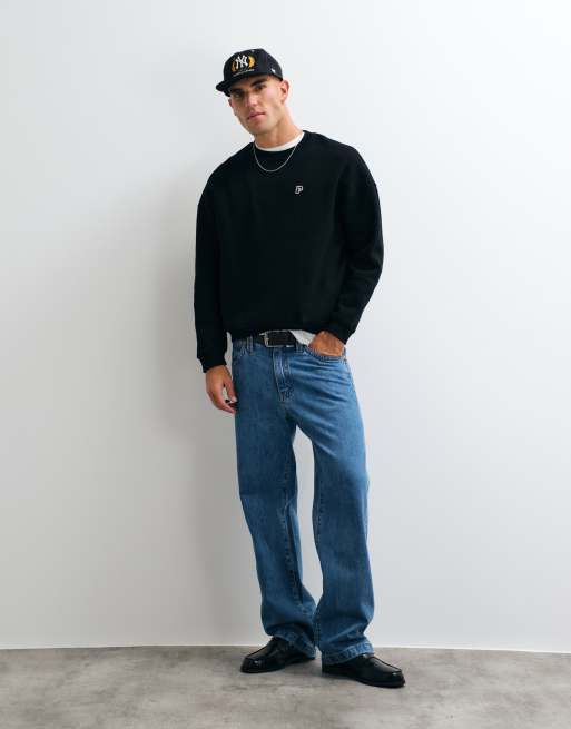 Parlez oversize sweatshirt med logotryck på bröstet i svart, 3 av 5