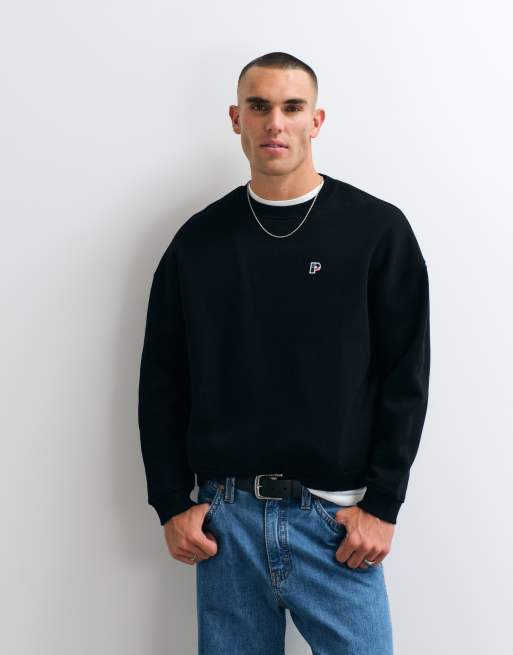 Parlez oversize sweatshirt med logotryck på bröstet i svart, 4 av 5