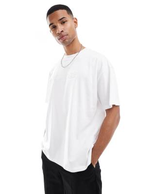 Parlez oversized logo embroidery t-shirt in white φωτογραφία