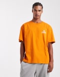 [Parlez] Parlez oversized screen printed graphic logo t-shirt in burnt orange M Rust