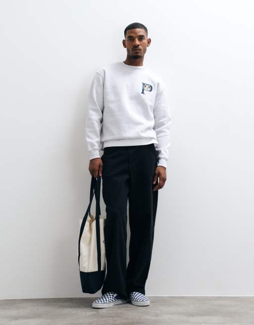 Parlez oversized sweatshirt with logo chest print in gray heather, 2 of 10