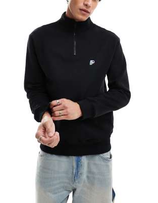 Parlez Parlez pantego quarter zip shirt in black