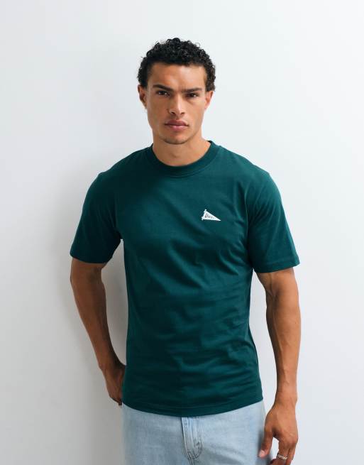 Parlez pennant flag back graphic t-shirt in dark green, 5 of 5