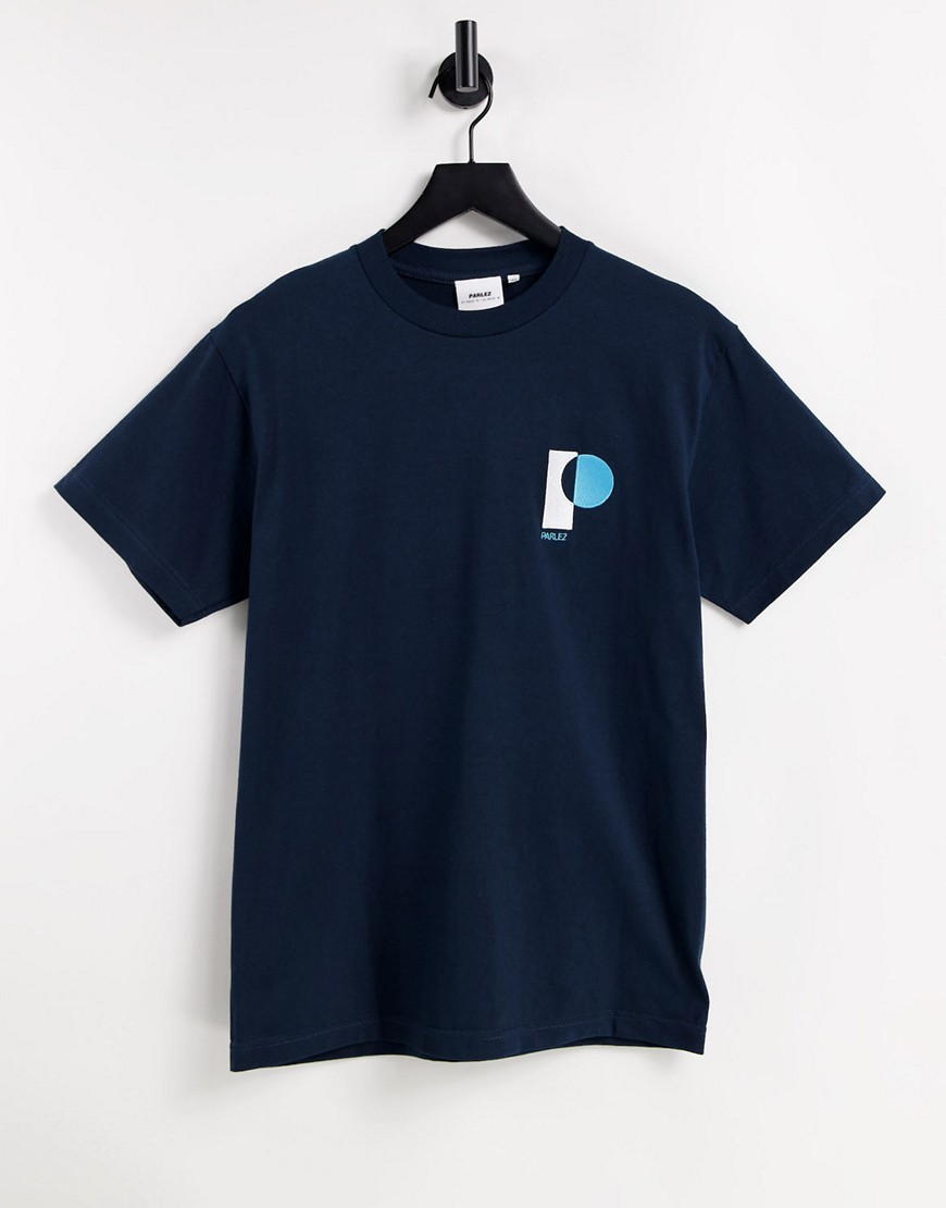 Parlez Pilot embroidered T-shirt in navy