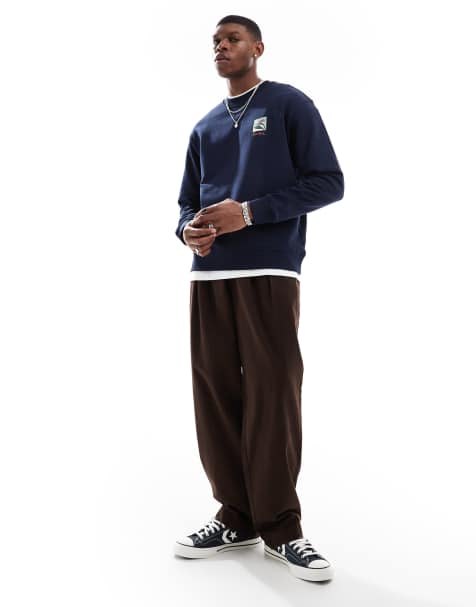 Parlez Planter crew neck logo sweatshirt in navy - view 1
