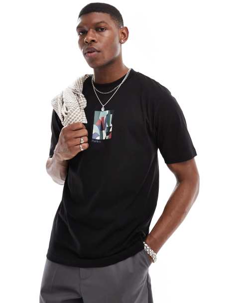 Parlez - Ramore - T-shirt met korte mouwen, print en logo in zwart - view 1