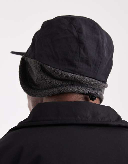 Parlez - Reversible logo-pet met warme voering en oorwarmers in zwart, 2 van 3