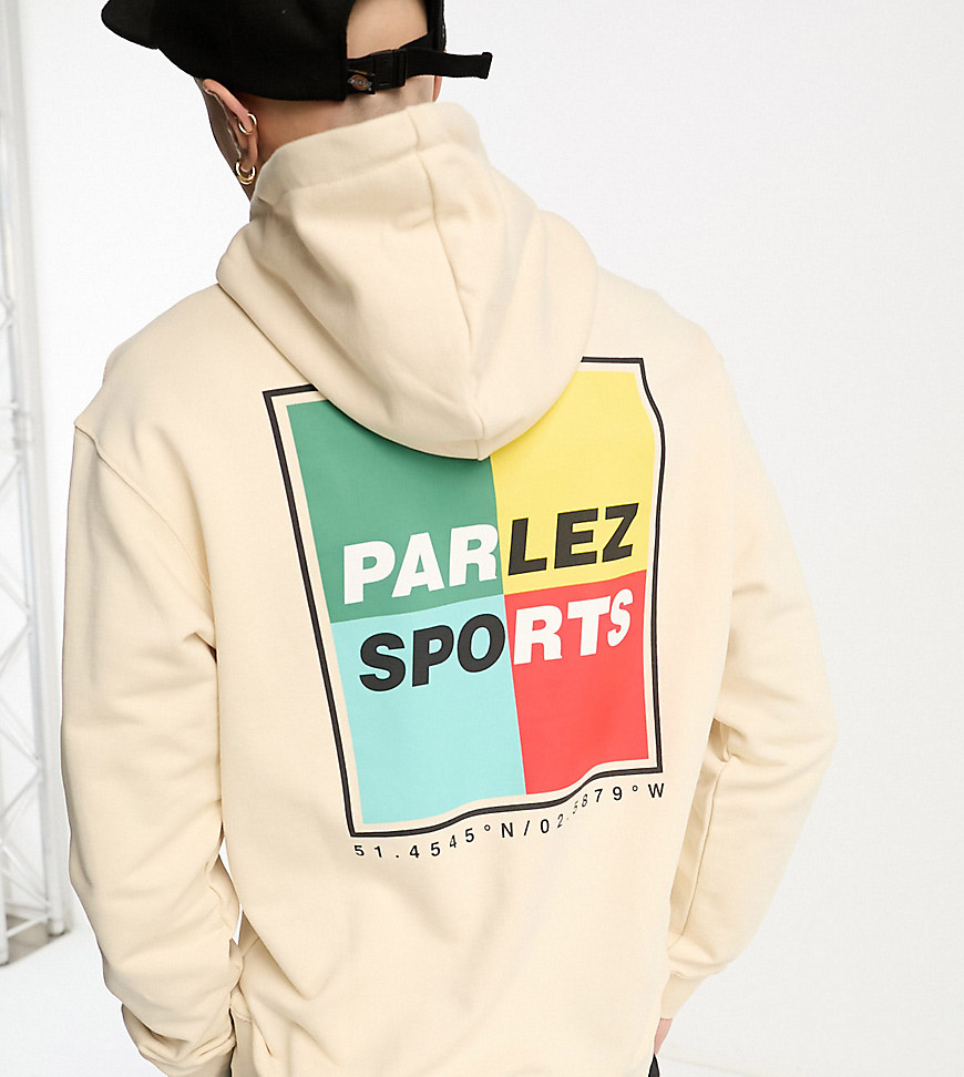 Parlez riviera hoodie in beige Exclusive to ASOS-Neutral