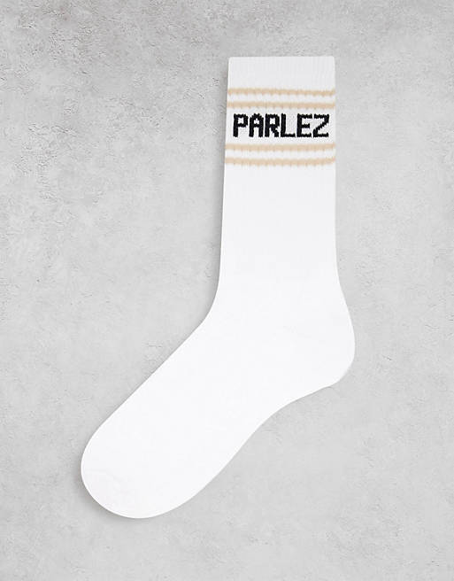 Parlez rode socks with sand trim