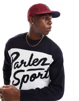 Parlez Parlez rubio logo knitted jumper in navy