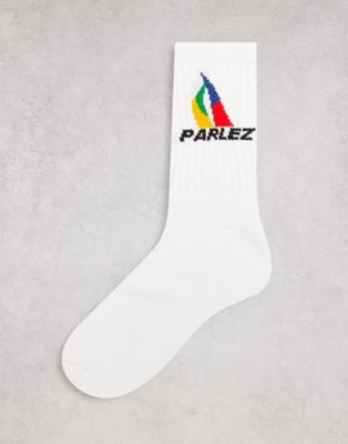 Parlez Run socks in white with boat print
