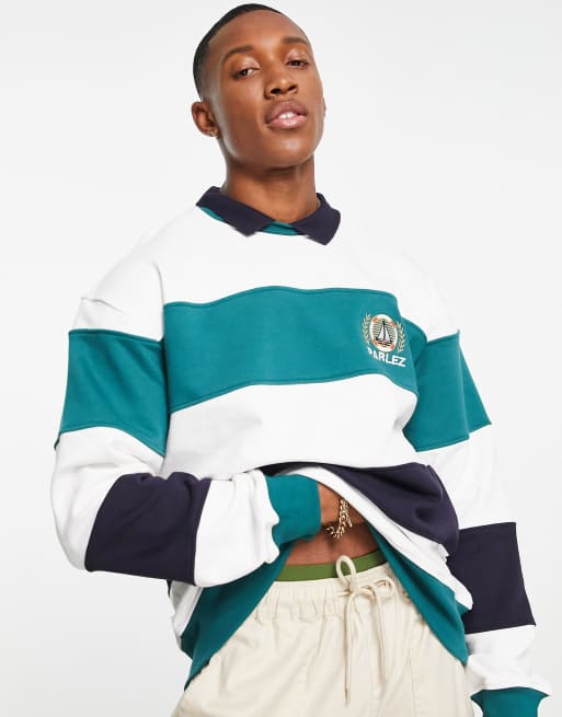 Parlez Salton striped sweat in blue