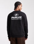 [Parlez] Parlez screen printed graphic logo sweatshirt with back print in black S Black