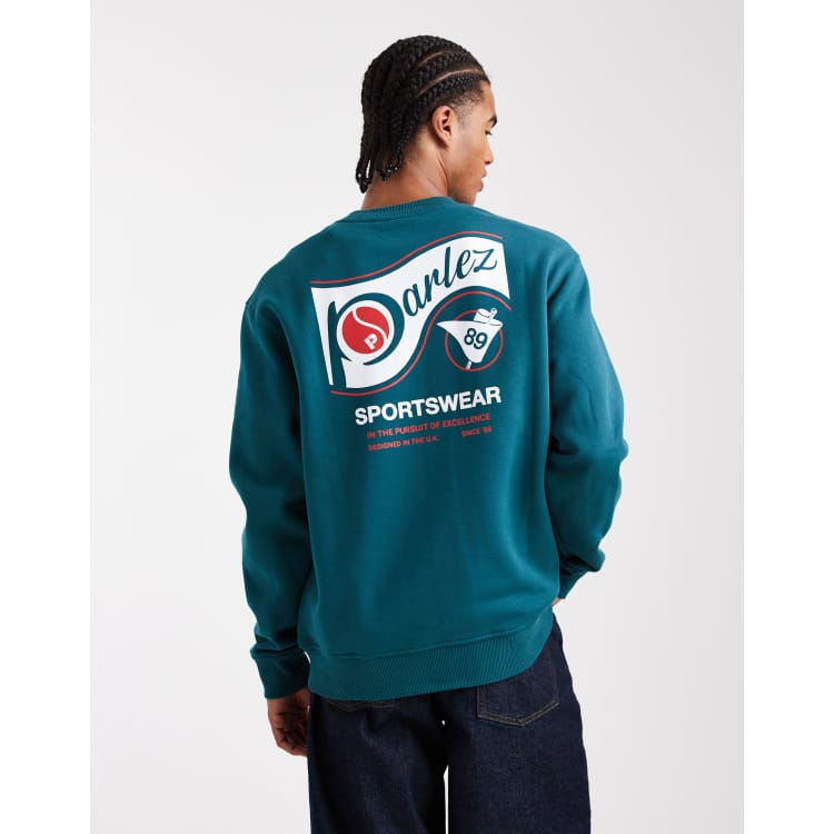 Parlez screen printed sports graphic logo sweatshirt with