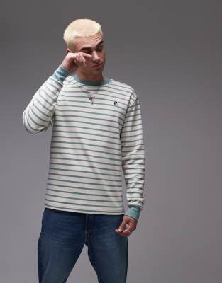 Parlez - Shore - Sweat-shirt manches longues à logo - Rayures vertes