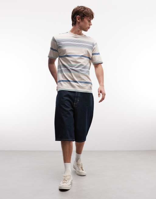 Parlez short sleeve calm striped T-shirt in cream/blue, 2 of 5