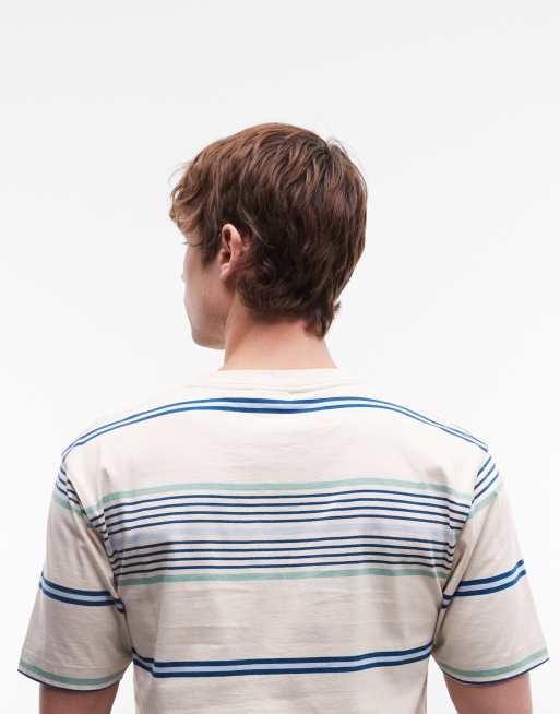 Parlez short sleeve calm striped T-shirt in cream/blue, 5 of 5