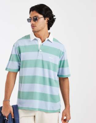 Parlez Short Sleeve Cloud Game Rugby Polo Shirt In Multi