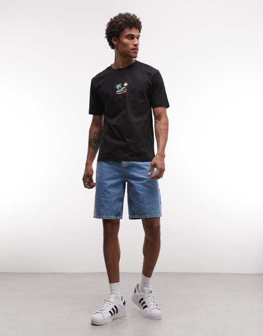 Parlez short sleeve mateo beach graphic logo T-shirt in black, 5 of 5