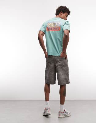 Parlez Short Sleeve Myer Logo Back Print T-shirt In Green