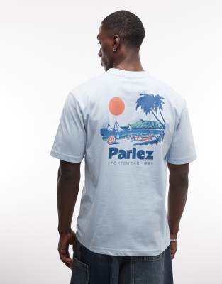Parlez Short Sleeve Willford Beach Back Graphic T-shirt In Blue