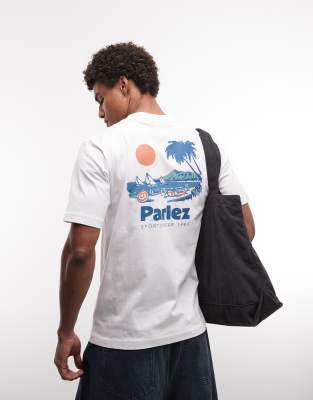 Parlez Short Sleeve Willford Beach Back Graphic T-shirt In White