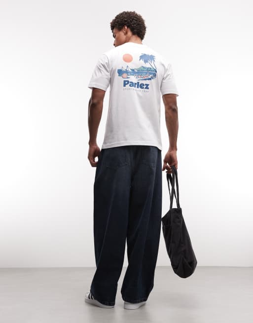Parlez short sleeve willford beach back graphic t-shirt in white, 3 of 5