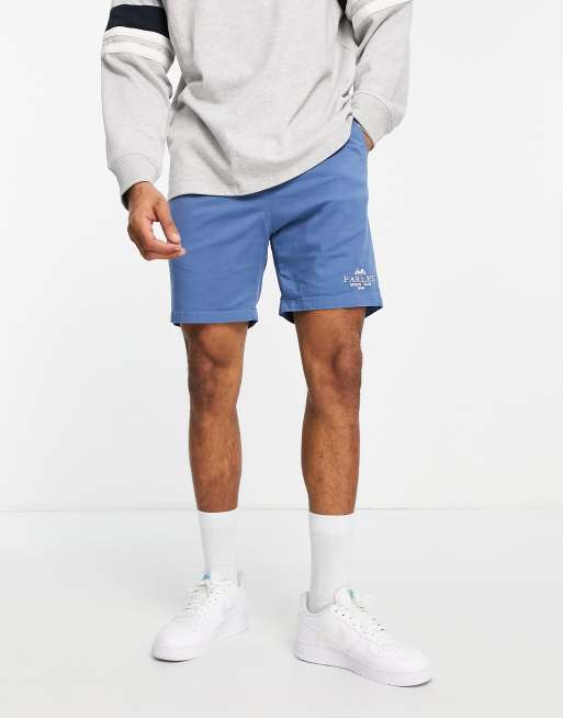Parlez – Shorts aus Webstoff in Blau mit „Sports Club“-Print, 2 von 4