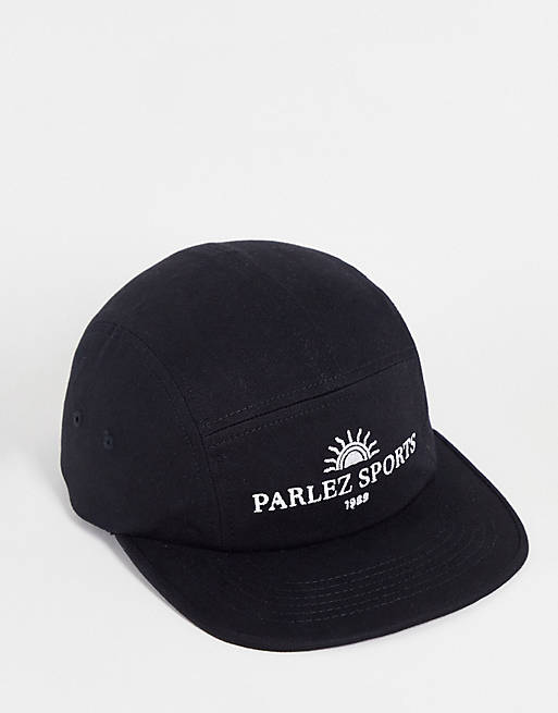 Parlez signus embroidered cap in black | ASOS