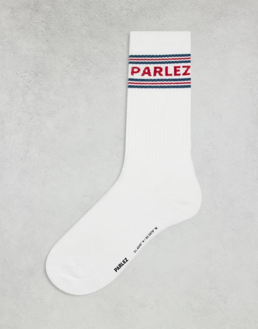 Parlez - Sokken met intarsia logo in wit
