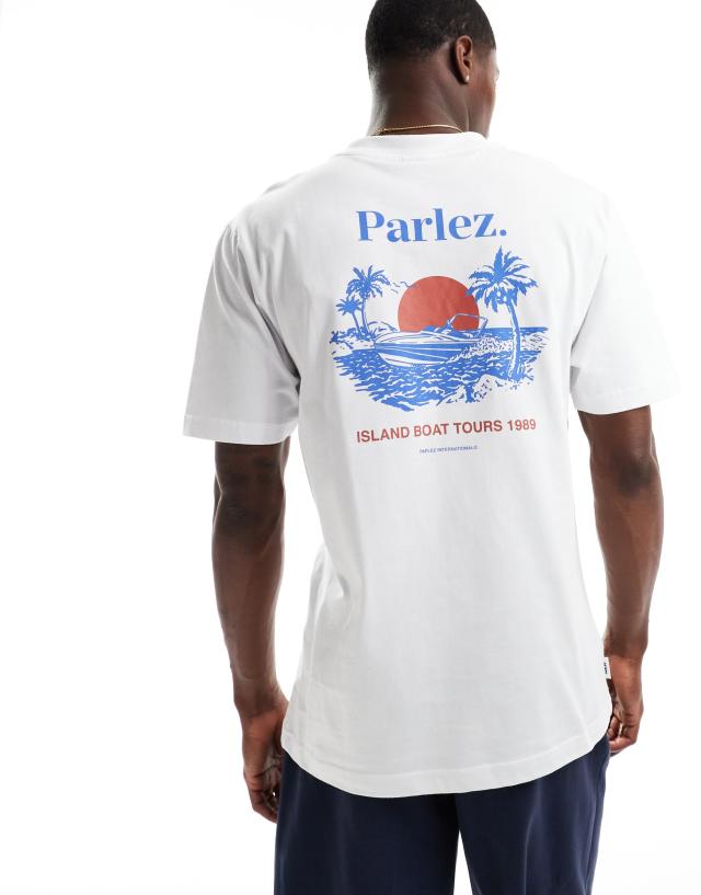 Parlez - sol tropical graphic t-shirt in white