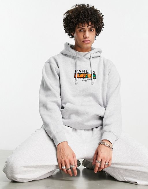 Parlez solaris embroidered hoodie in grey | ASOS