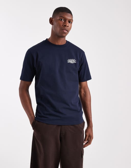 Parlez Soleil graphic logo t-shirt with back print in navy, 4 of 5