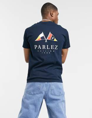 Parlez Solent back print t-shirt in navy