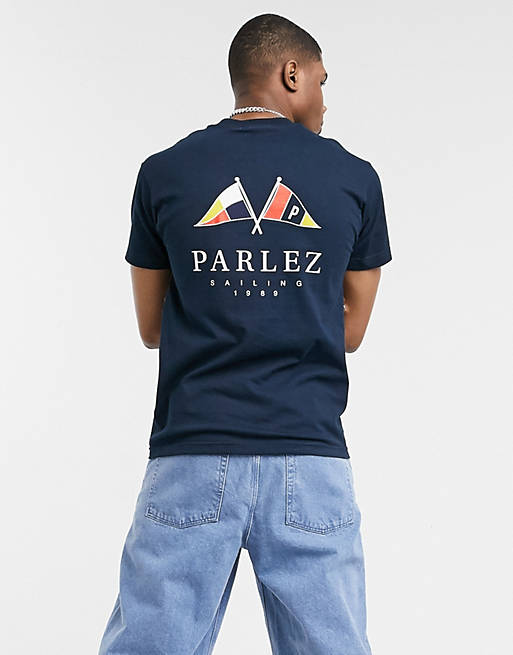 T-Shirts & Vests Parlez Solent back print t-shirt in navy 