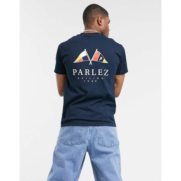 Parlez Solent back print t-shirt in navy