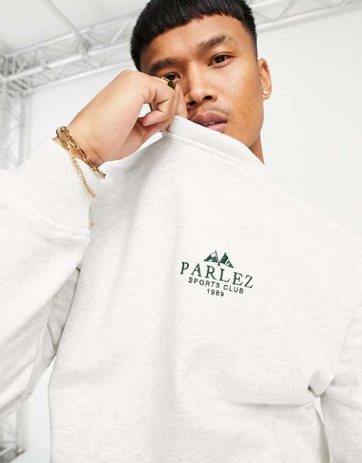Parlez sports club embroidered sweatshirt in grey | ASOS