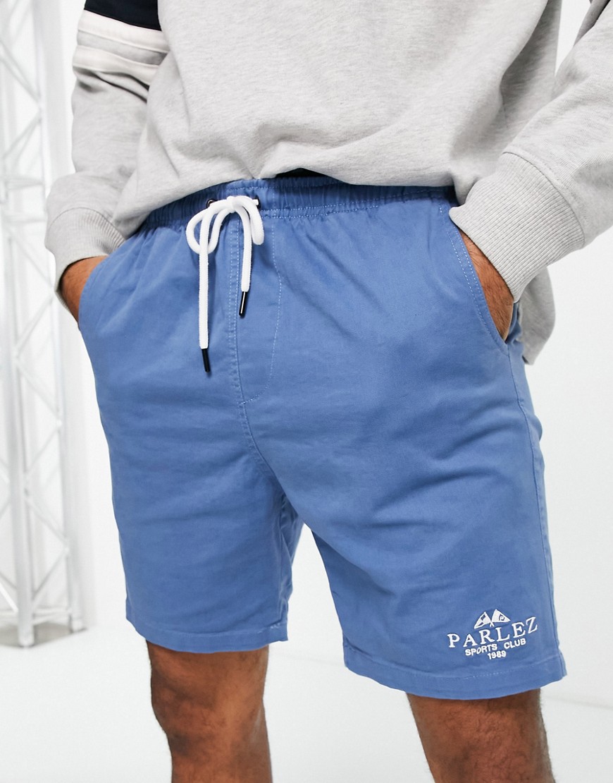 Parlez sports club woven shorts in blue