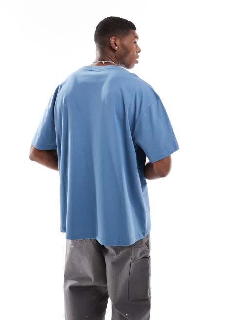 Parlez - Staffa - Blå oversized T-shirt med logo og korte ærmer, 4 af 4
