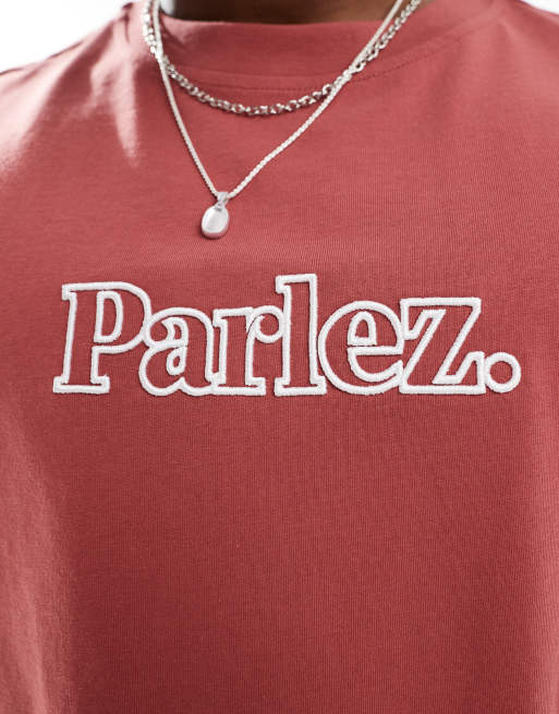 Parlez – Staffa - Korallfärgad, kortärmad t-shirt i oversize med logga, 3 av 4