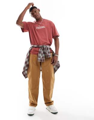 Shop Parlez Staffa Short Sleeve Oversized Logo T-shirt In Orange
