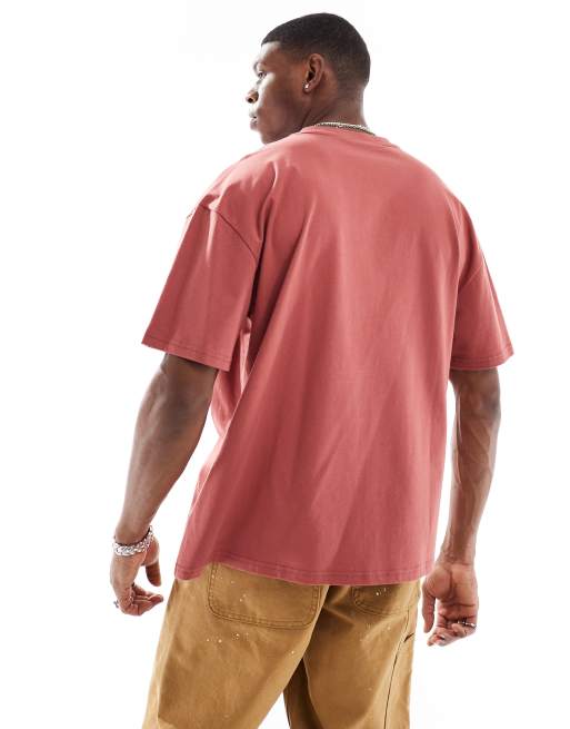 Parlez - Staffa - T-shirt oversize à logo et manches courtes - Corail, 4 de 4