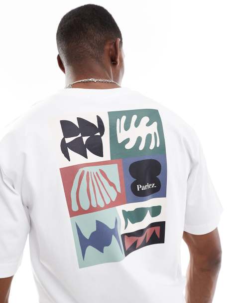 Parlez – Stallo – T-Shirt in Weiß mit Logo und Rückenprint - view 1