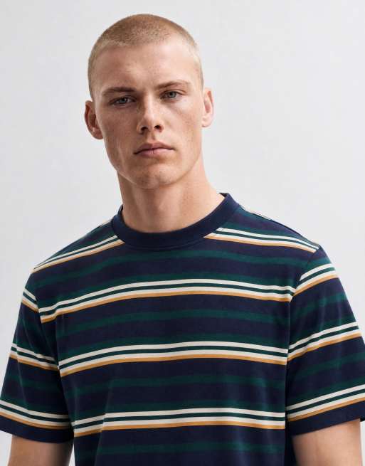 Parlez stripe t-shirt in navy, 10 of 10
