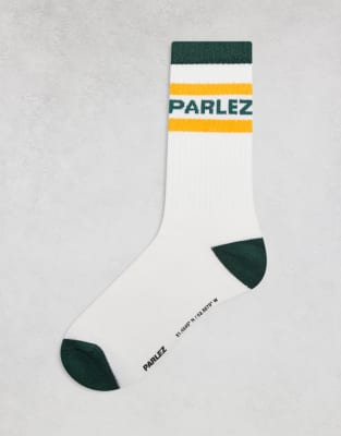 Parlez - Strive - Socken in Weiß und Grün mit Logo