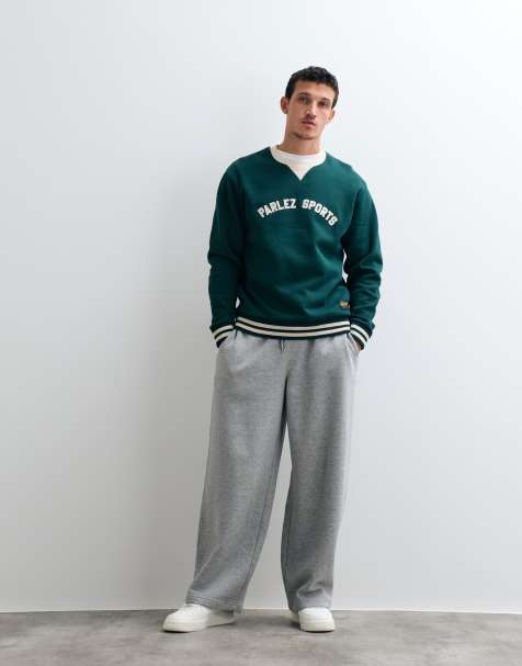 Parlez sweat-shirt imprimé col V vert - view 1