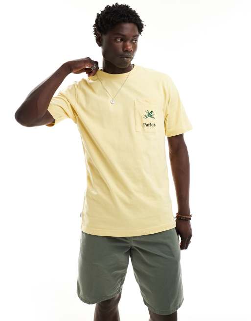 Parlez - T-shirt en coton à manches courtes et broderie logo - Jaune pâle