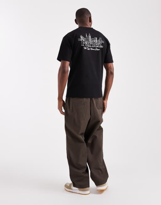 Parlez – T-Shirt in Schwarz mit Skyline-Logografik und Rückenprint, 2 von 5