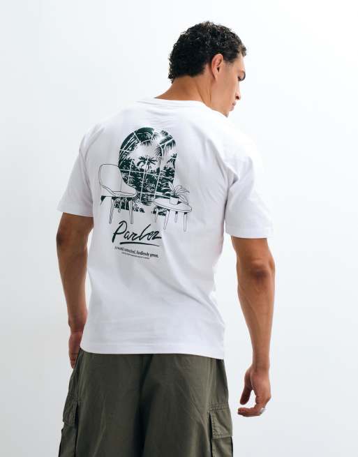 Parlez t-shirt med grafiskt tryck på ryggen i vitt, 2 av 5