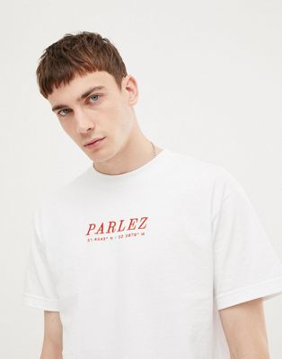 Parlez - T-shirt met geborduurd logo in wit